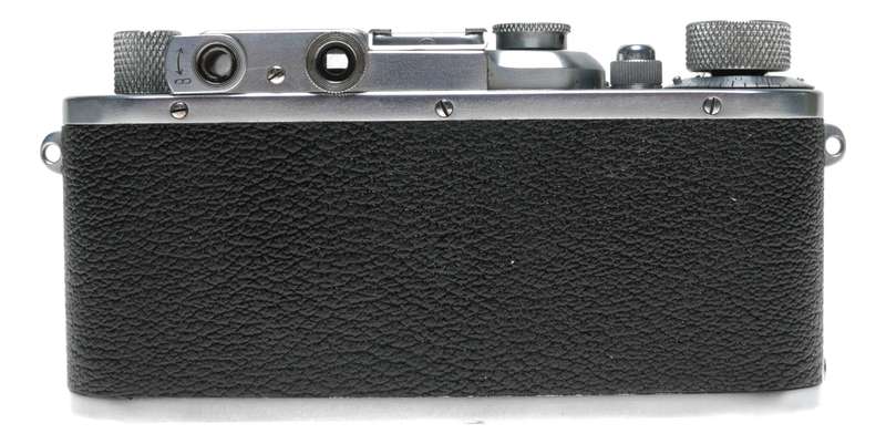 Leica IIIf 35mm film camera with Summar 5cm 1:2 lens case cap