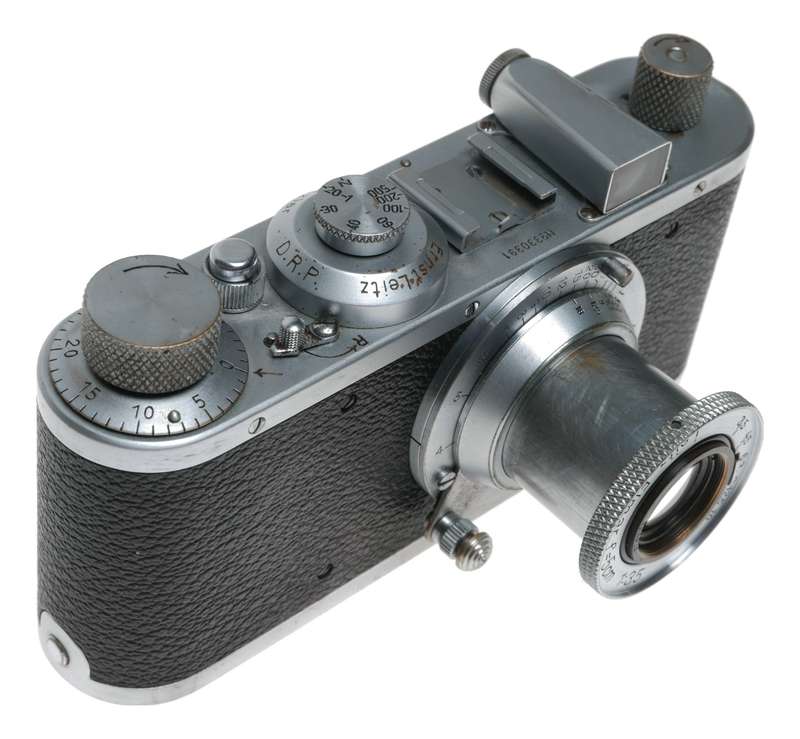 Leica Standard B chrome 5cm Elmar F3.5 case and lens cap