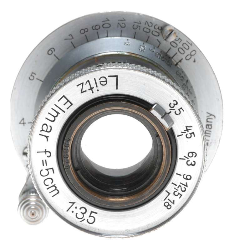 Leica Standard B chrome 5cm Elmar F3.5 case and lens cap