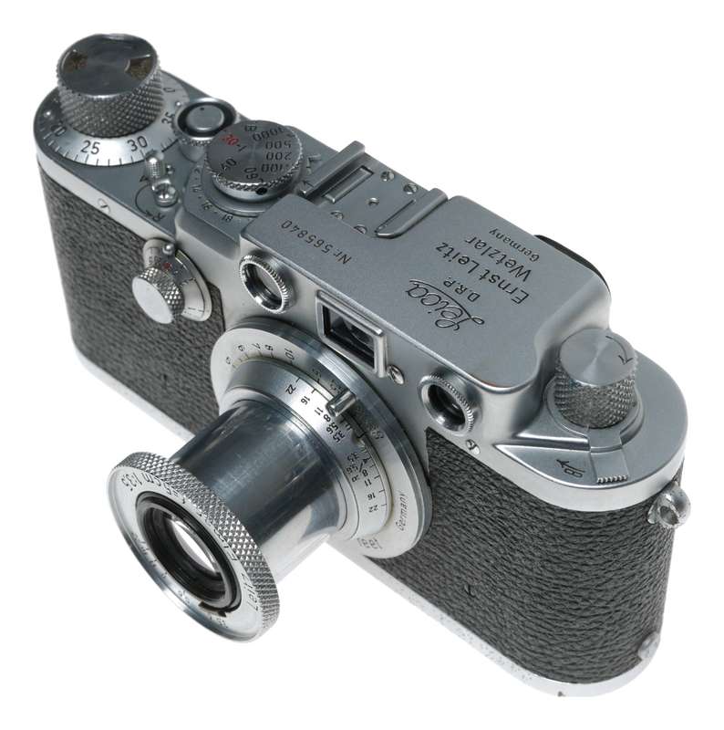 Leica IIIf red dial camera with Elmar 3.5/50mm lens great condition