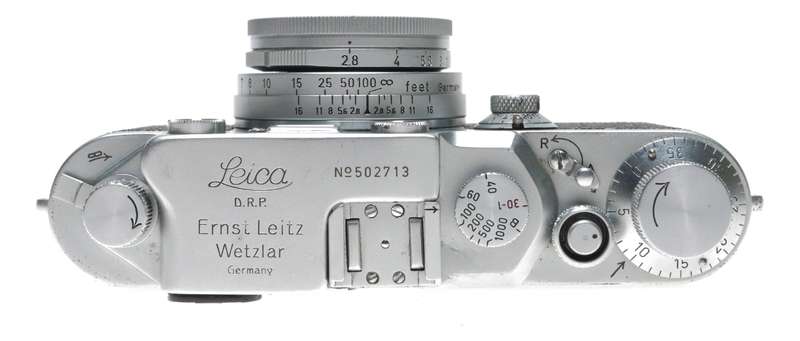 Shark Skin Leica IIIc vintage film camera Elmar 2.8/50mm lens case cap