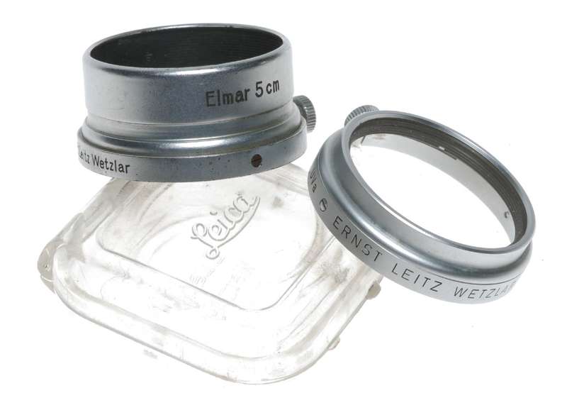 FISON Leitz lens hood shade 50 90mm lens with UV filter clean