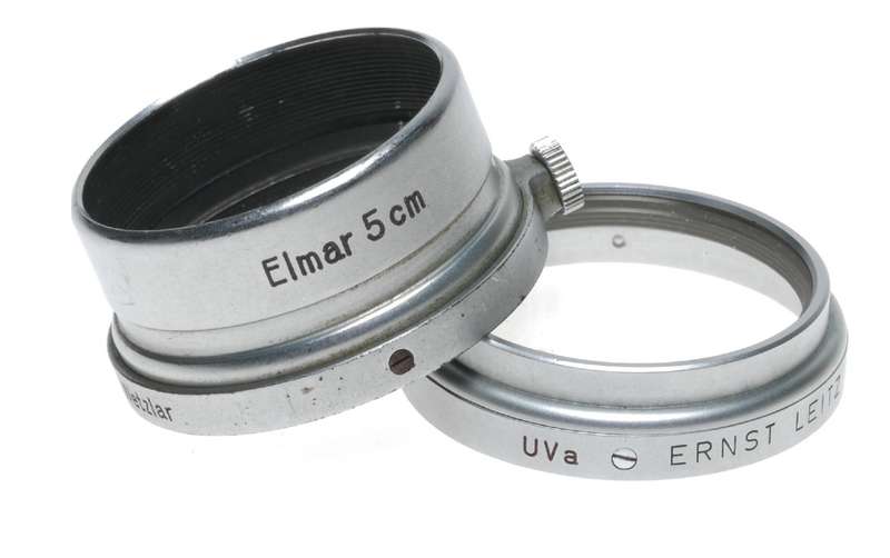 FISON Leitz lens hood shade 50 90mm lens with UV filter clean