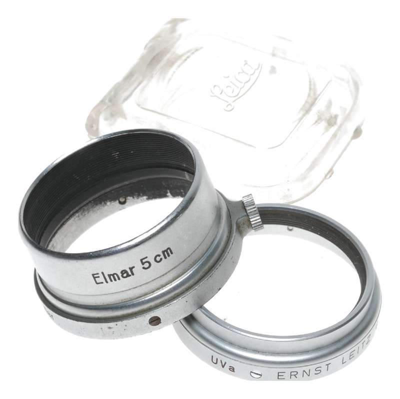 FISON Leitz lens hood shade 50 90mm lens with UV filter clean