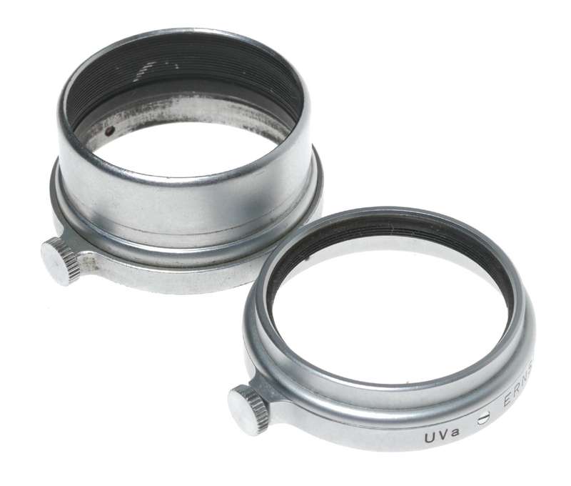 FISON Leitz lens hood shade 50 90mm lens with UV filter clean