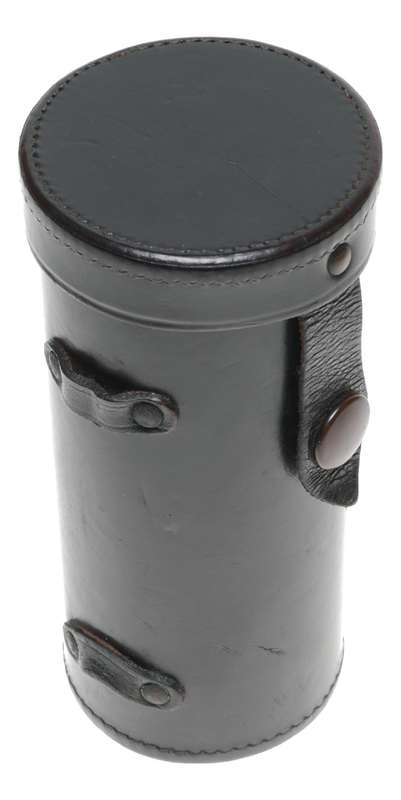 Tall Brown leather Leitz Wetzlar original camera lens container