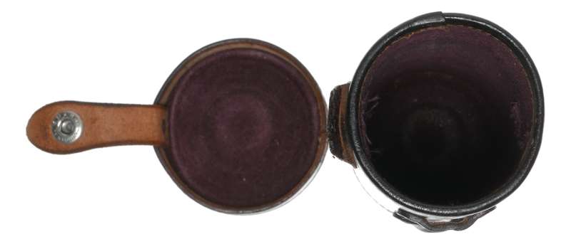 Tall Brown leather Leitz Wetzlar original camera lens container