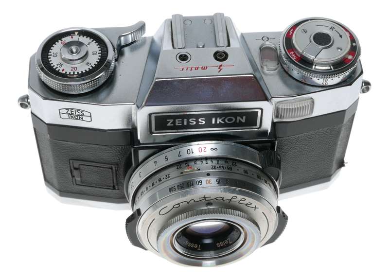 Zeiss Ikon Super BC 35mm SLR Film Camera Tessar 2.8/50 Ikoblitz Case