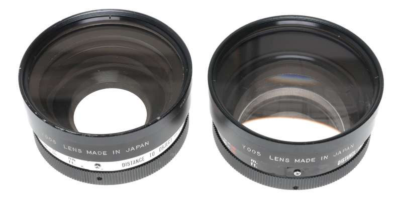 Yashica Yashikor Y006 Aux Wide Angle 1:4 Y005 Telephoto Lenses