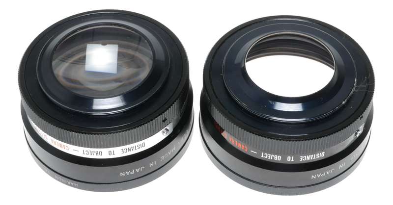 Yashica Yashikor Y006 Aux Wide Angle 1:4 Y005 Telephoto Lenses