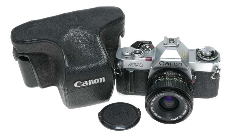 Canon AV-1 35mm Film SLR Camera FD 1:2.8 28mm Wide Angle