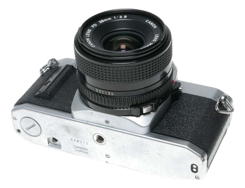 Canon AV-1 35mm Film SLR Camera FD 1:2.8 28mm Wide Angle