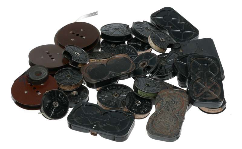 Pathescope Baby Cine Movie Camera 9.5mm Film Reels Spools Magazines