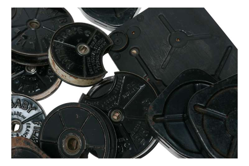 Pathescope Baby Cine Movie Camera 9.5mm Film Reels Spools Magazines