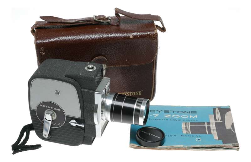 Keystone K-7 Zoom 8mm Film Electric Eye Movie Camera Manual Case