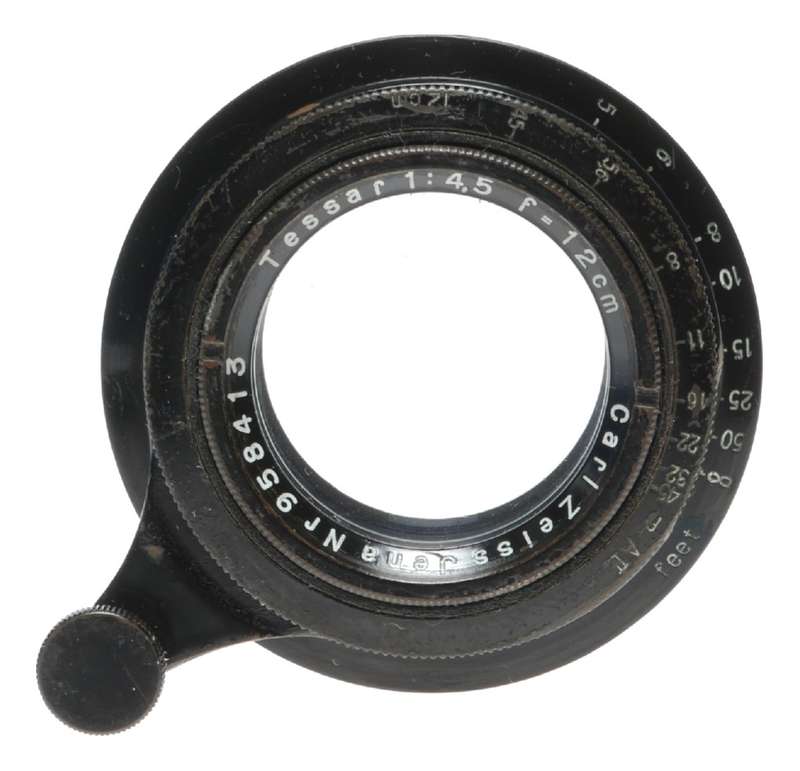 Carl Zeiss Jena Tessar 1:4.5 f=12cm Large Format Camera Brass Lens