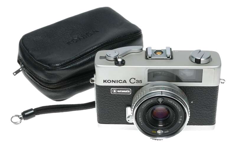 Konica C35 Film Point Shoot RF Camera Hexanon 1:2.8 f=38mm