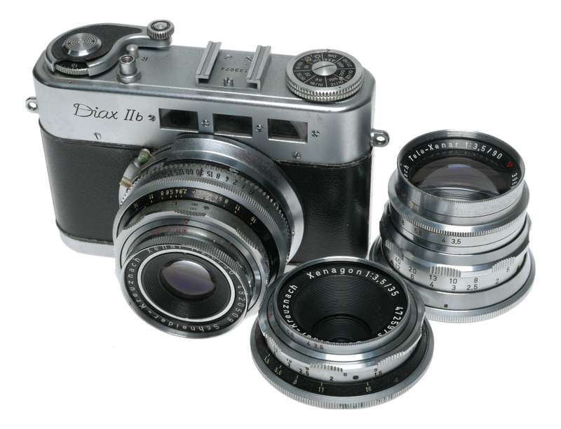 Diax IIb Film Camera Xenar 2.8/50 Xenagon 3.5/35 Tele 3.5/90