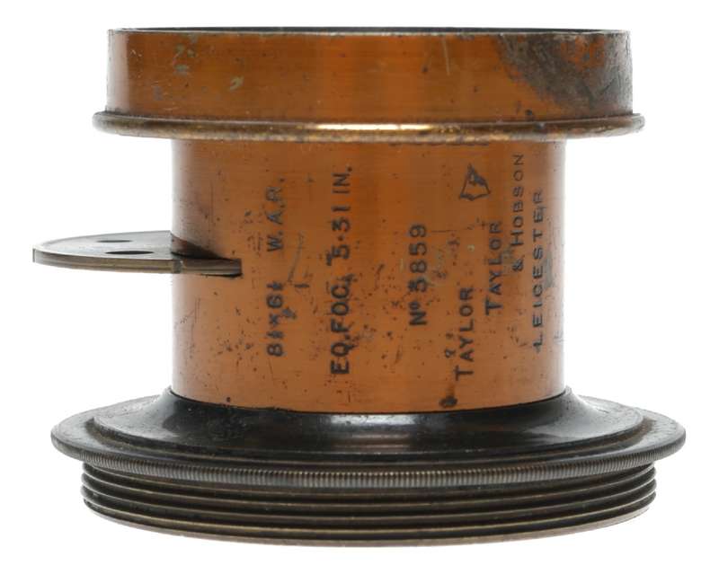 Taylor Hobson 8 1/2 x 6 1/2 W.A.R. EQ.FOC. 5.31 IN. Brass Lens