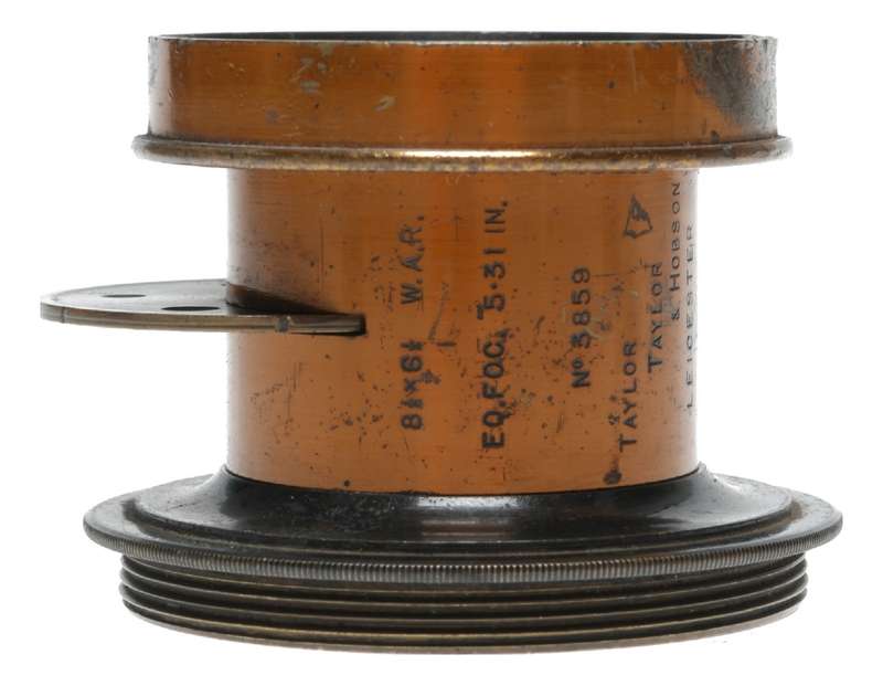 Taylor Hobson 8 1/2 x 6 1/2 W.A.R. EQ.FOC. 5.31 IN. Brass Lens