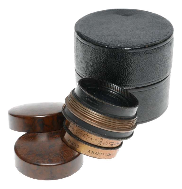 Aldis Anastigmat No.7 F7.7 Vintage Brass Plate Camera Lens