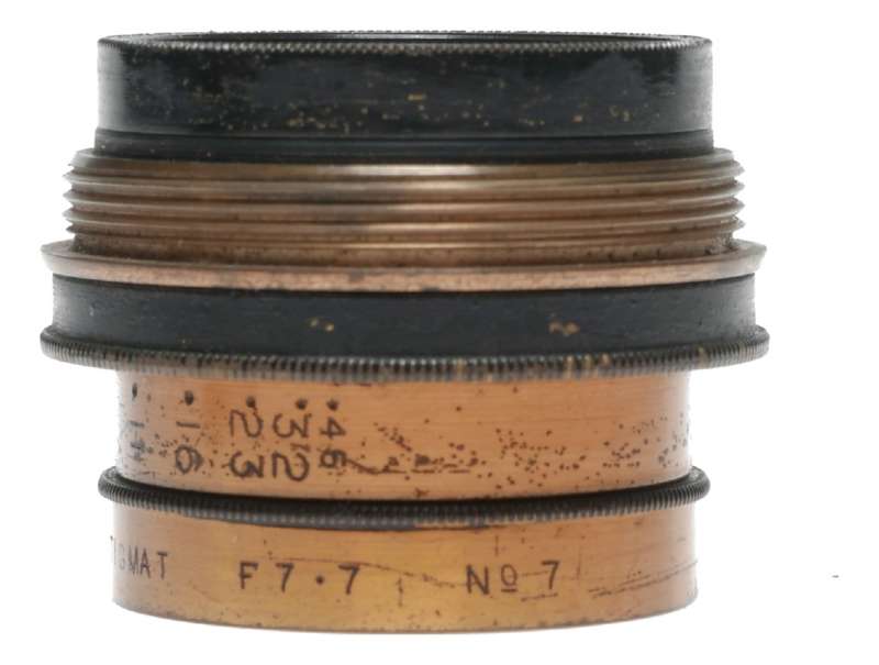 Aldis Anastigmat No.7 F7.7 Vintage Brass Plate Camera Lens