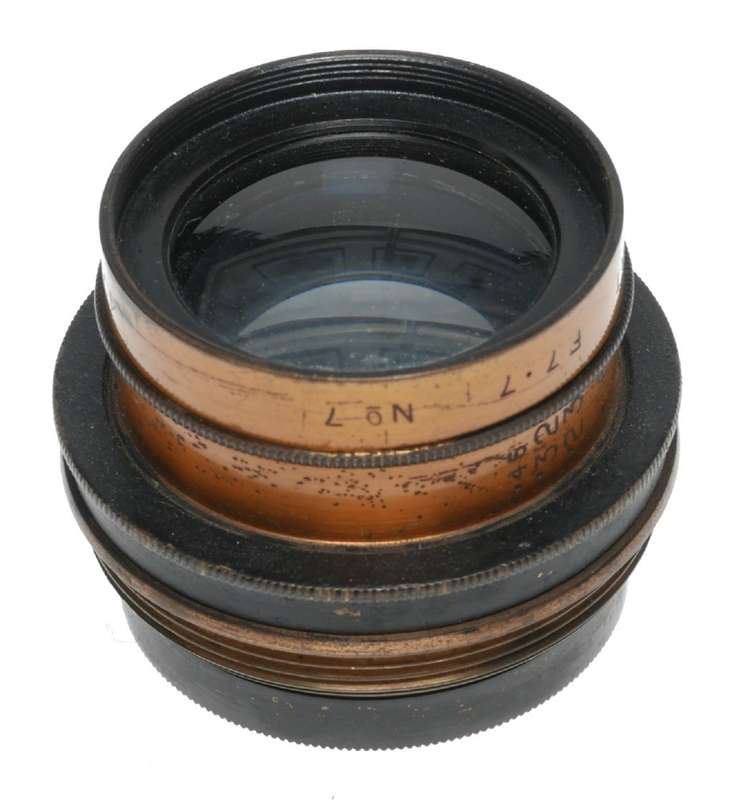 Aldis Anastigmat No.7 F7.7 Vintage Brass Plate Camera Lens