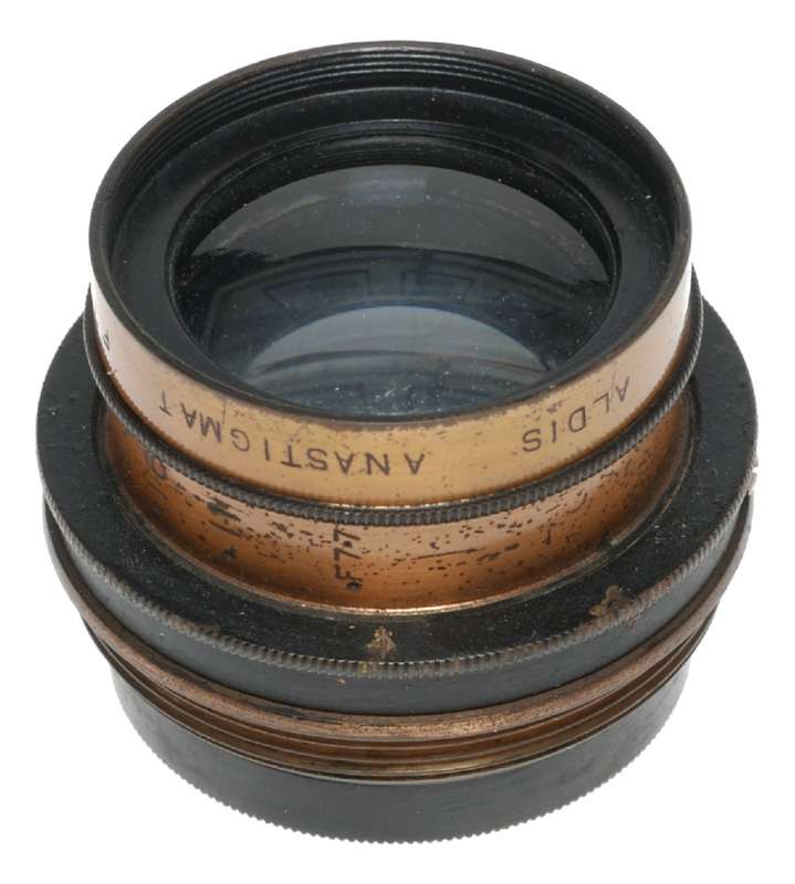 Aldis Anastigmat No.7 F7.7 Vintage Brass Plate Camera Lens