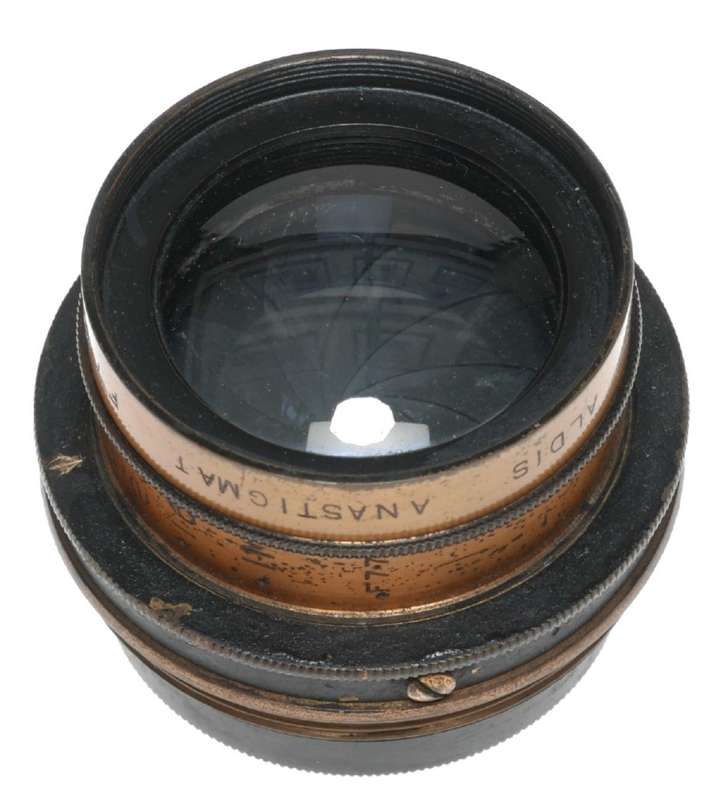 Aldis Anastigmat No.7 F7.7 Vintage Brass Plate Camera Lens