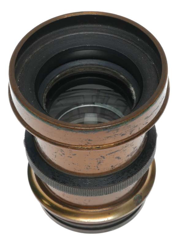 Vintage Brass Early Photography Camera Lens Film Plate Box Bellows