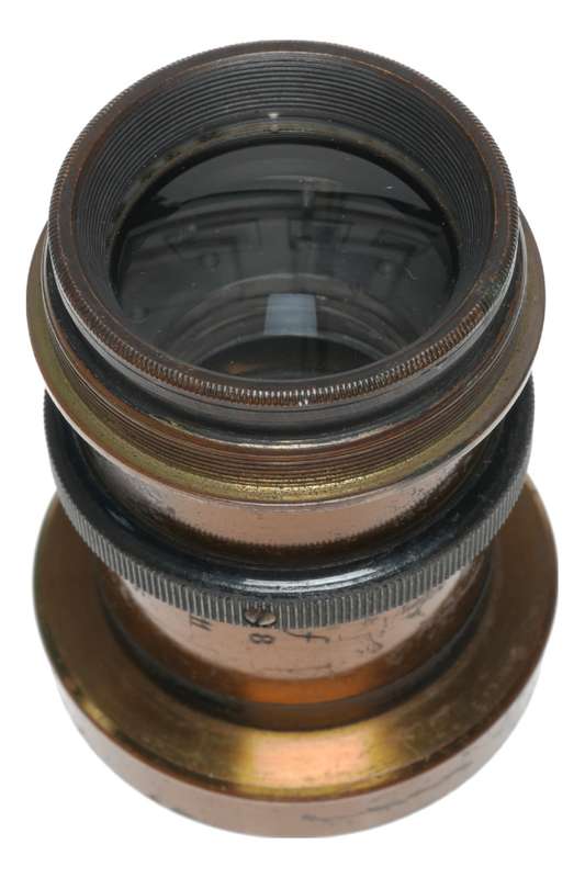 Vintage Brass Early Photography Camera Lens Film Plate Box Bellows