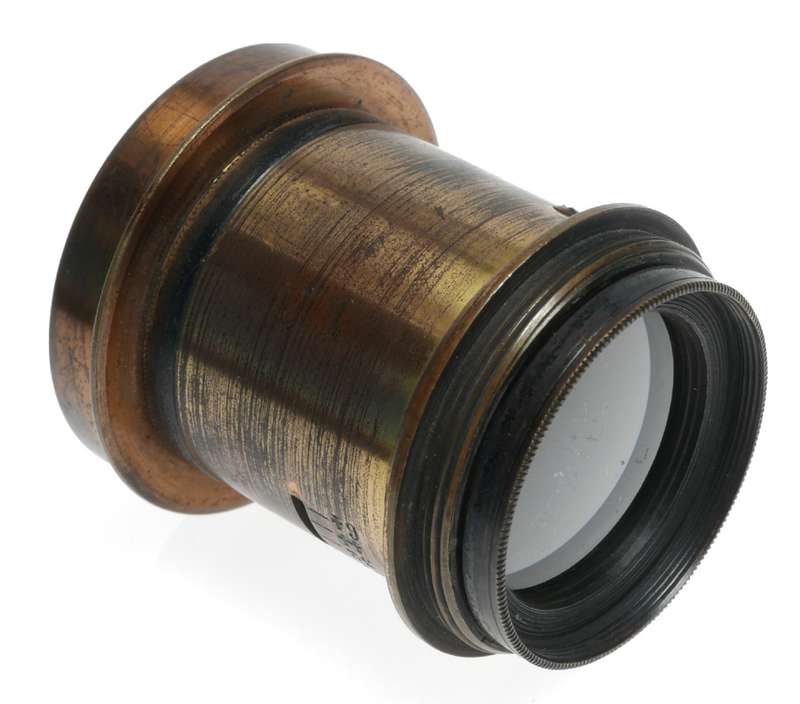 Vintage Brass Camera Lens Early Photography Film Plate Box Bellows