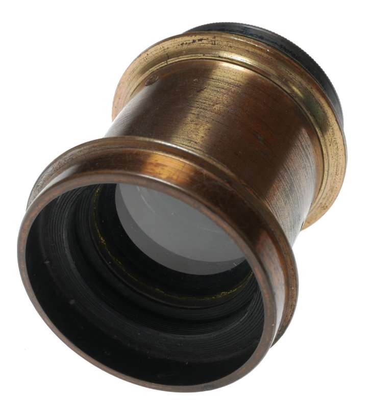 Vintage Brass Camera Lens Early Photography Film Plate Box Bellows