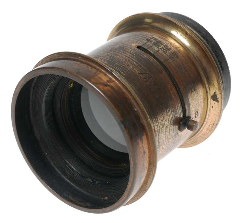 Vintage Brass Camera Lens Early Photography Film Plate Box Bellows