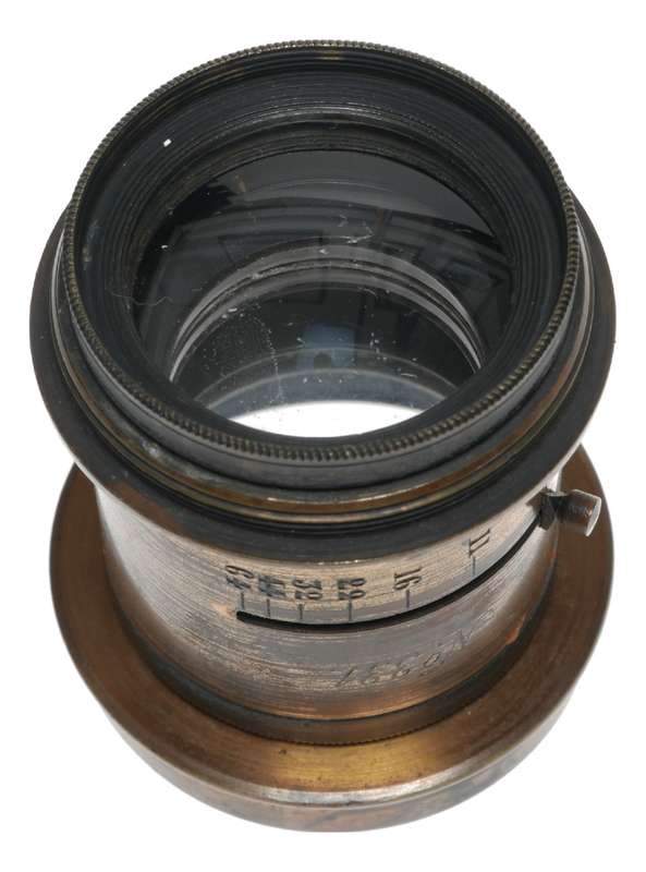 Vintage Brass Camera Lens Early Photography Film Plate Box Bellows