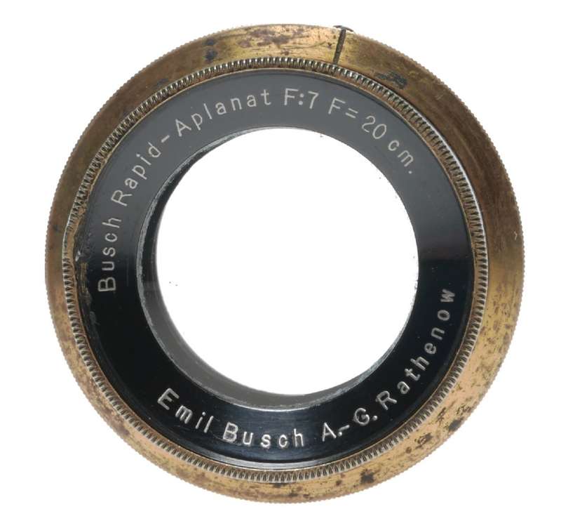 Busch Rapid Aplanat F.7 F=20cm Brass Large Format Camera Lens