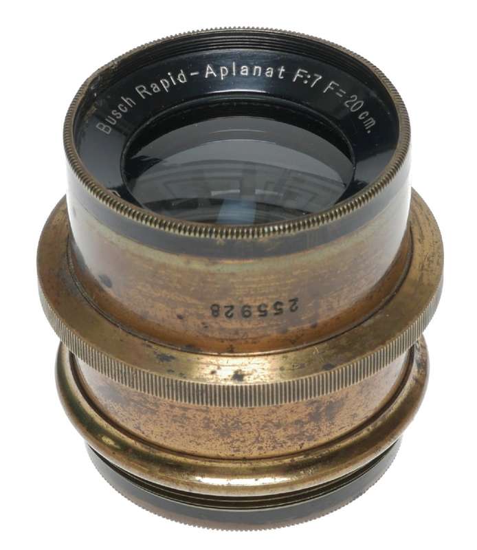 Busch Rapid Aplanat F.7 F=20cm Brass Large Format Camera Lens