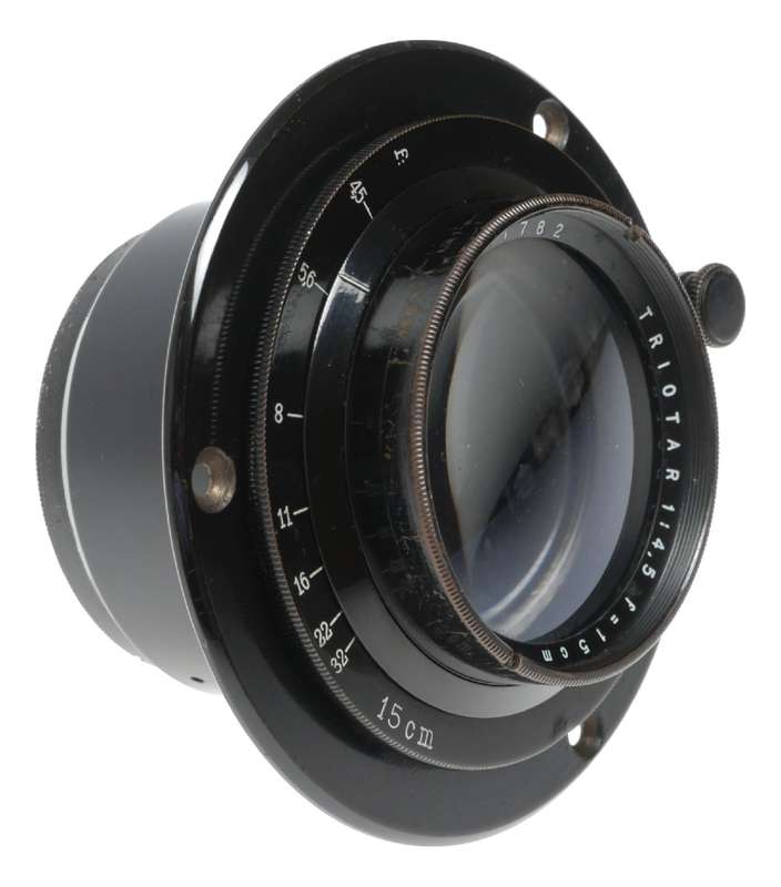 Carl Zeiss Jena Triotar 1:4.5 f=15cm Camera Brass Lens