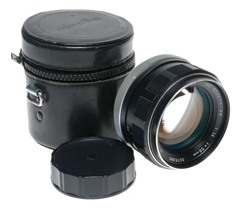 Minolta MC Rokkor PF 1:1.4 f=58mm SLR Camera Prime Fast Lens