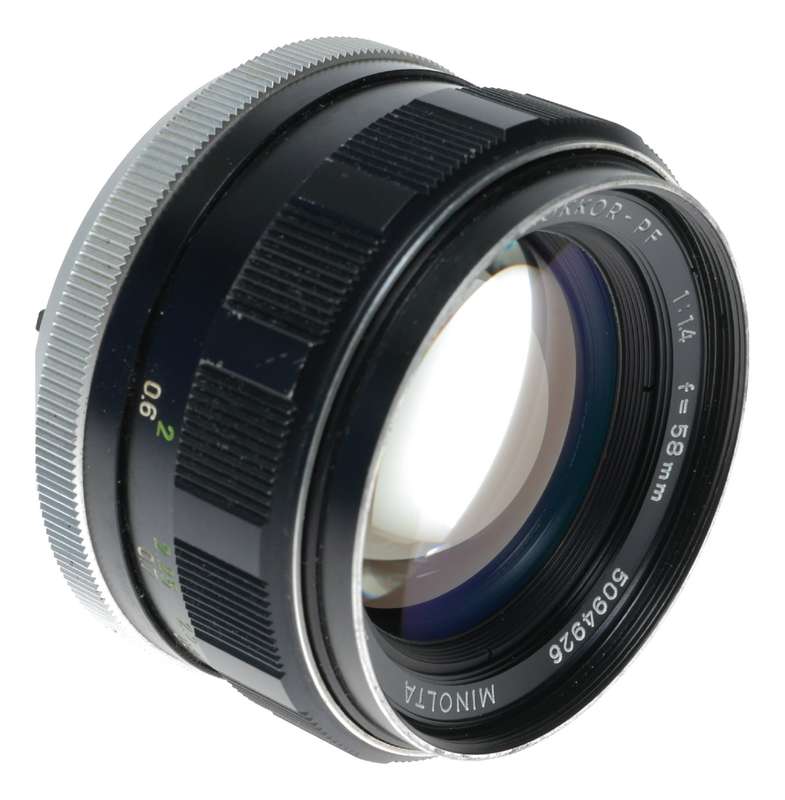 Minolta MC Rokkor PF Prime Fast Lens 1:1.4 f=58mm for SLR Camera