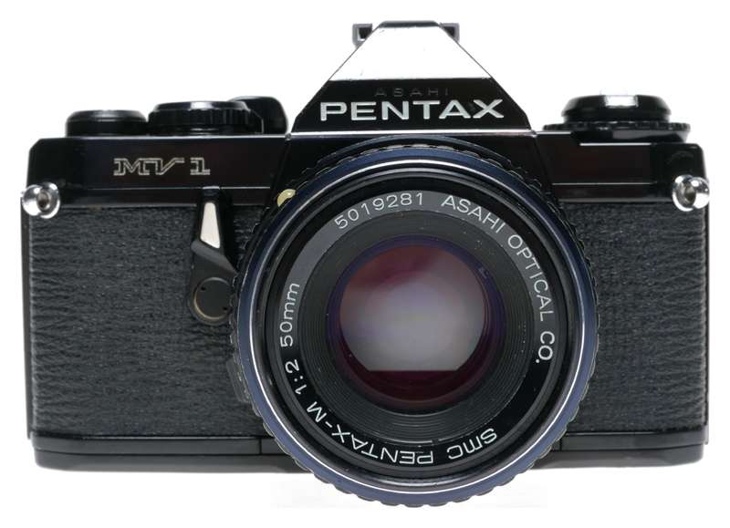Asahi Pentax MV 1 35mm SLR Film Camera SMC Pentax-M 1:2/50