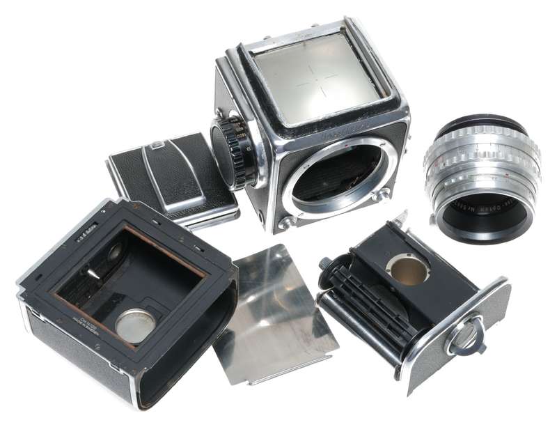 Hasselblad 1600F Camera Zeiss Opton Tessar 2.8/80mm Sonnar 5.6/250mm Lens