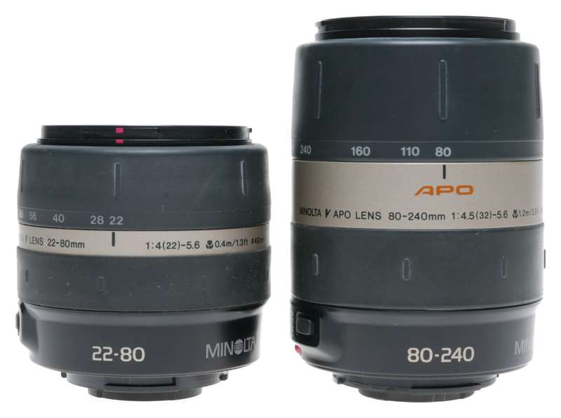 Minolta Vectis S-1 Camera 22-80mm Lens 80-240mm Apo