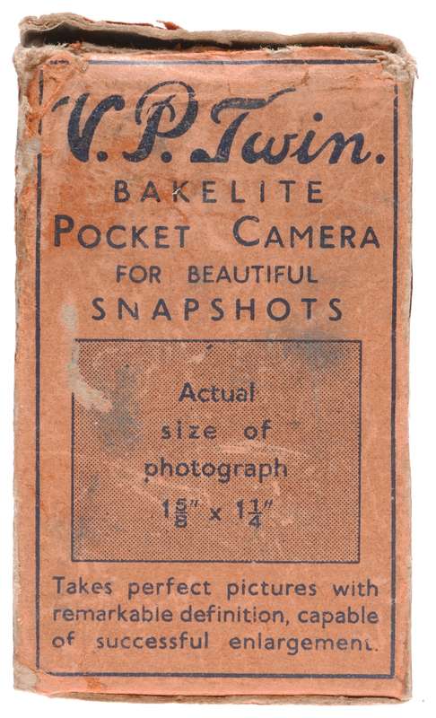 V.P. Twin Vest Pocket Bakelite 127 Rollfilm Camera Walnut Marble Finish