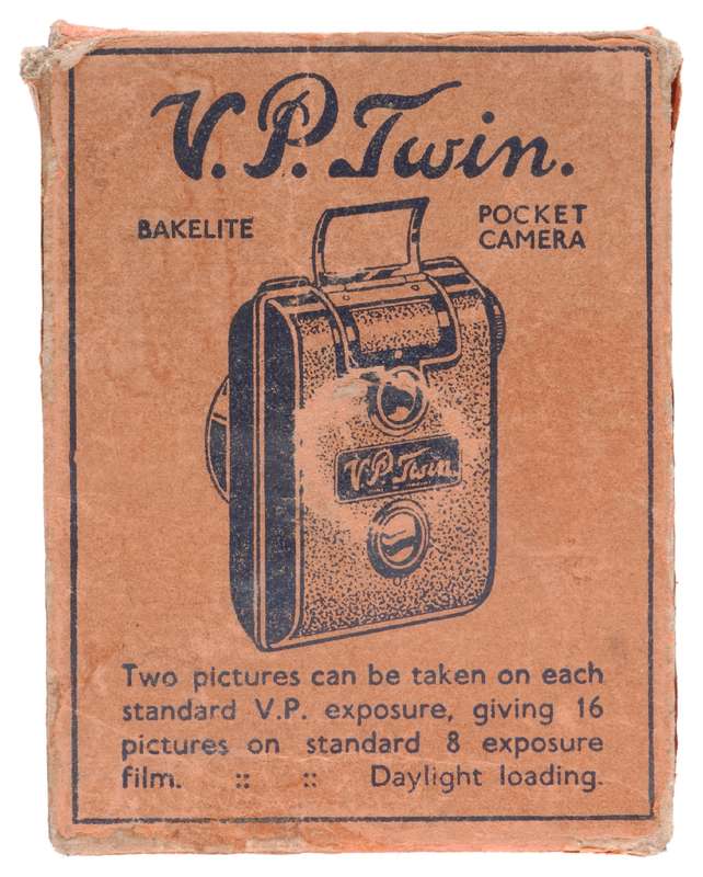 V.P. Twin Vest Pocket Bakelite 127 Rollfilm Camera Walnut Marble Finish