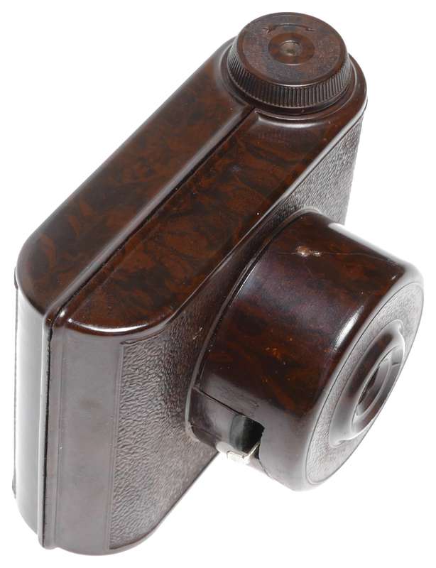 V.P. Twin Vest Pocket Bakelite 127 Rollfilm Camera Walnut Marble Finish