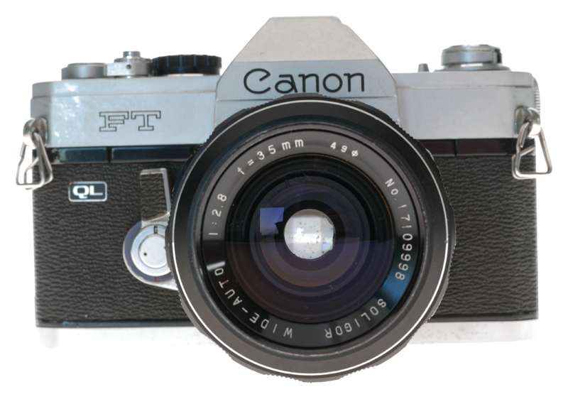 Canon FT QL 35mm SLR Camera Soligor Wide-Auto 1:2.8 35mm Lens
