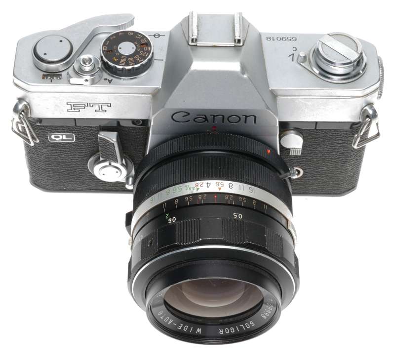 Canon FT QL 35mm SLR Camera Soligor Wide-Auto 1:2.8 35mm Lens