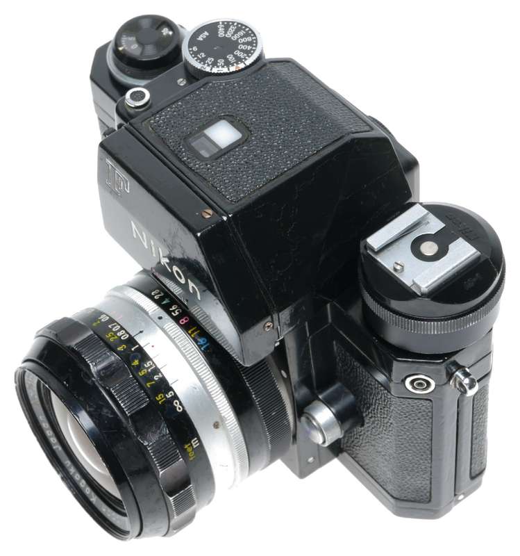 Nikon F Photomic Black SLR Camera Nikkor-N Auto 1:2.8 24mm Lens
