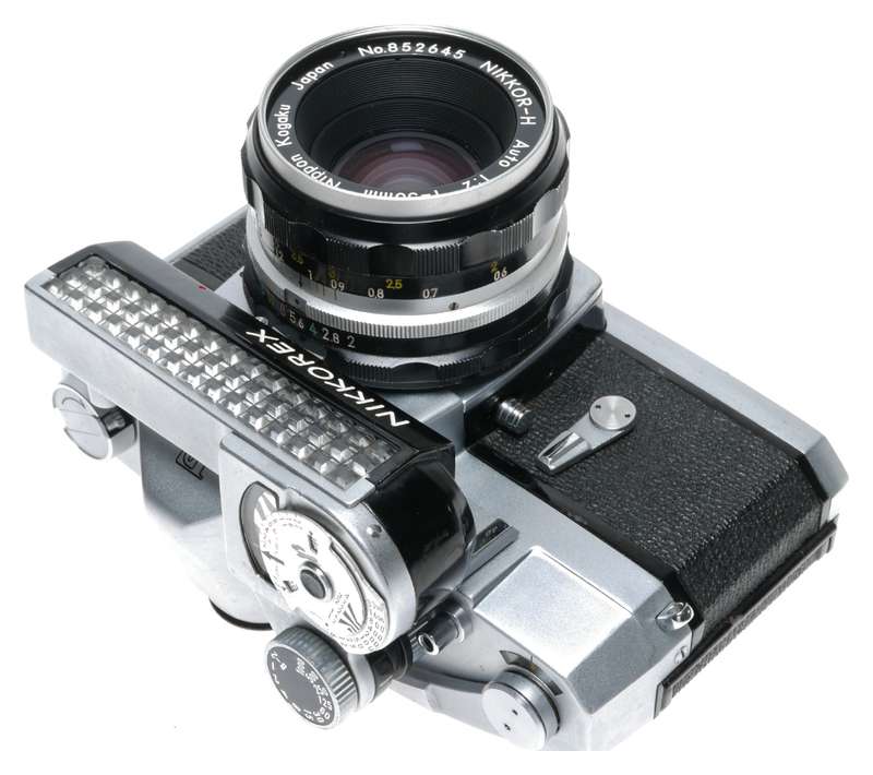 Nikon Nikkorex F Camera Mod.1 Selenium Meter Nikkor-H Auto 2/50 Lens